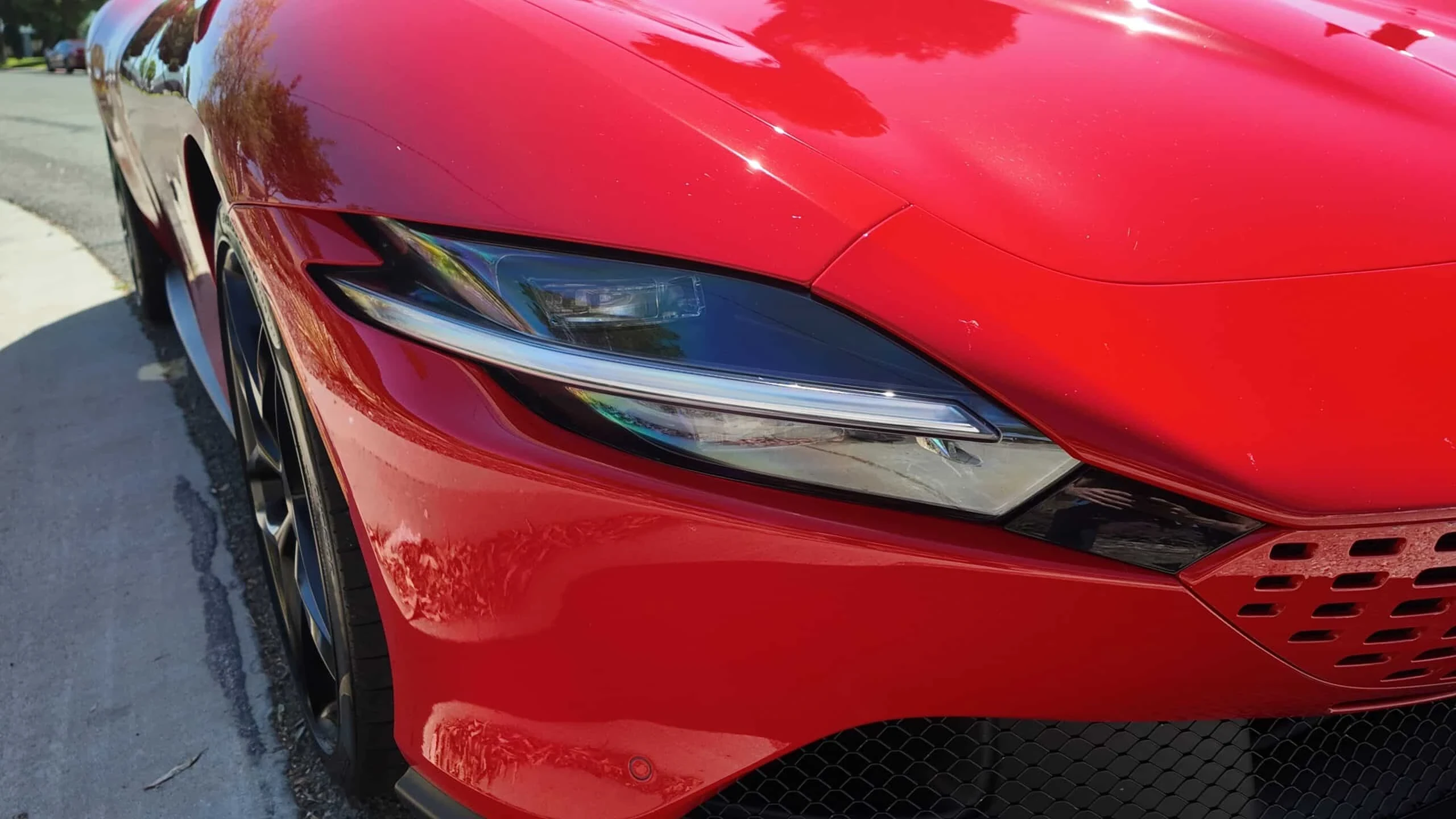 Ferrari Roma detail relevant to grand-touring car rentals on LUXURY CAR RENT / US